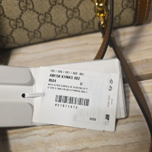 Gucci Beige and Brown Shoulder Bag with Gold Accents - Picture 4 of 10